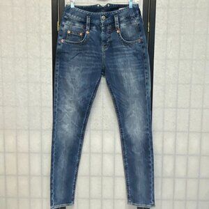 Feinsten Herrlicher High Rise Double Yoke Mom Straight Denim Jeans Medium Wash